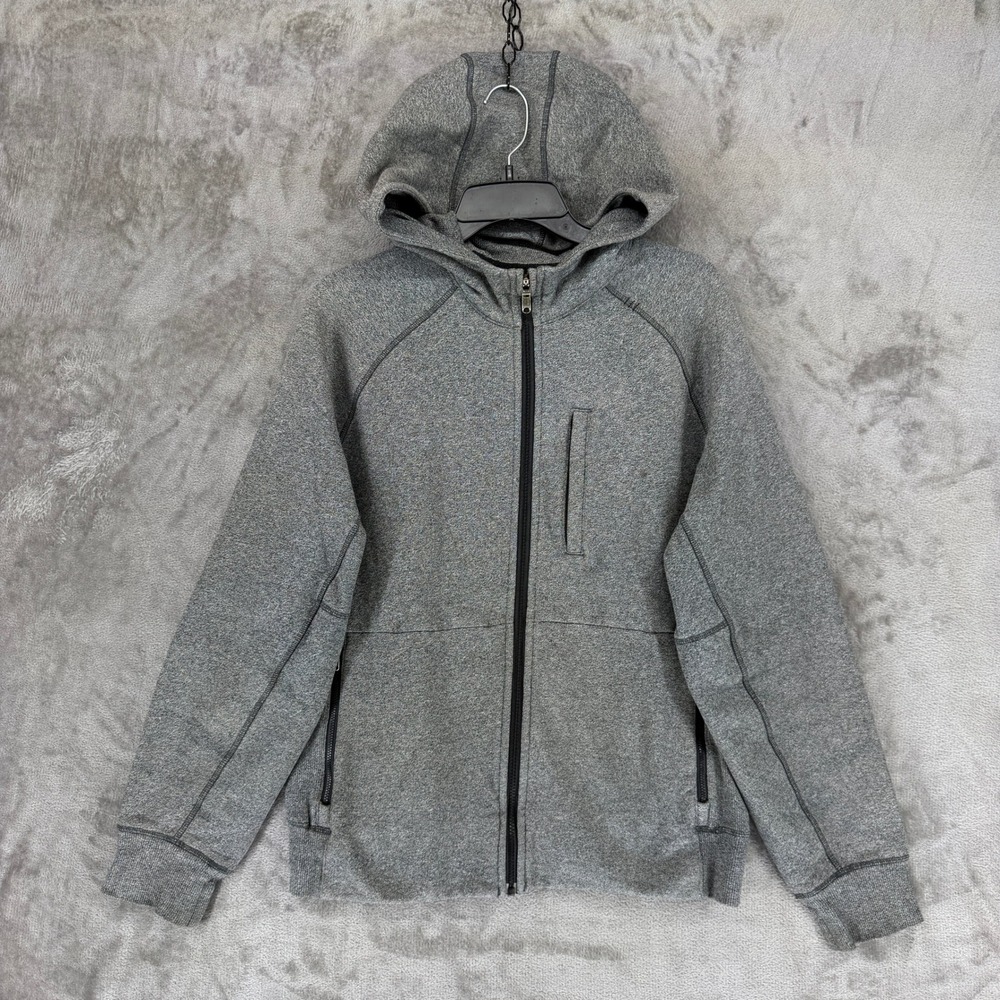 Lululemon Kung Fu Hoodie‎ Mens Medium Heathered Grey Full Zip Tech Fleece Jacket
